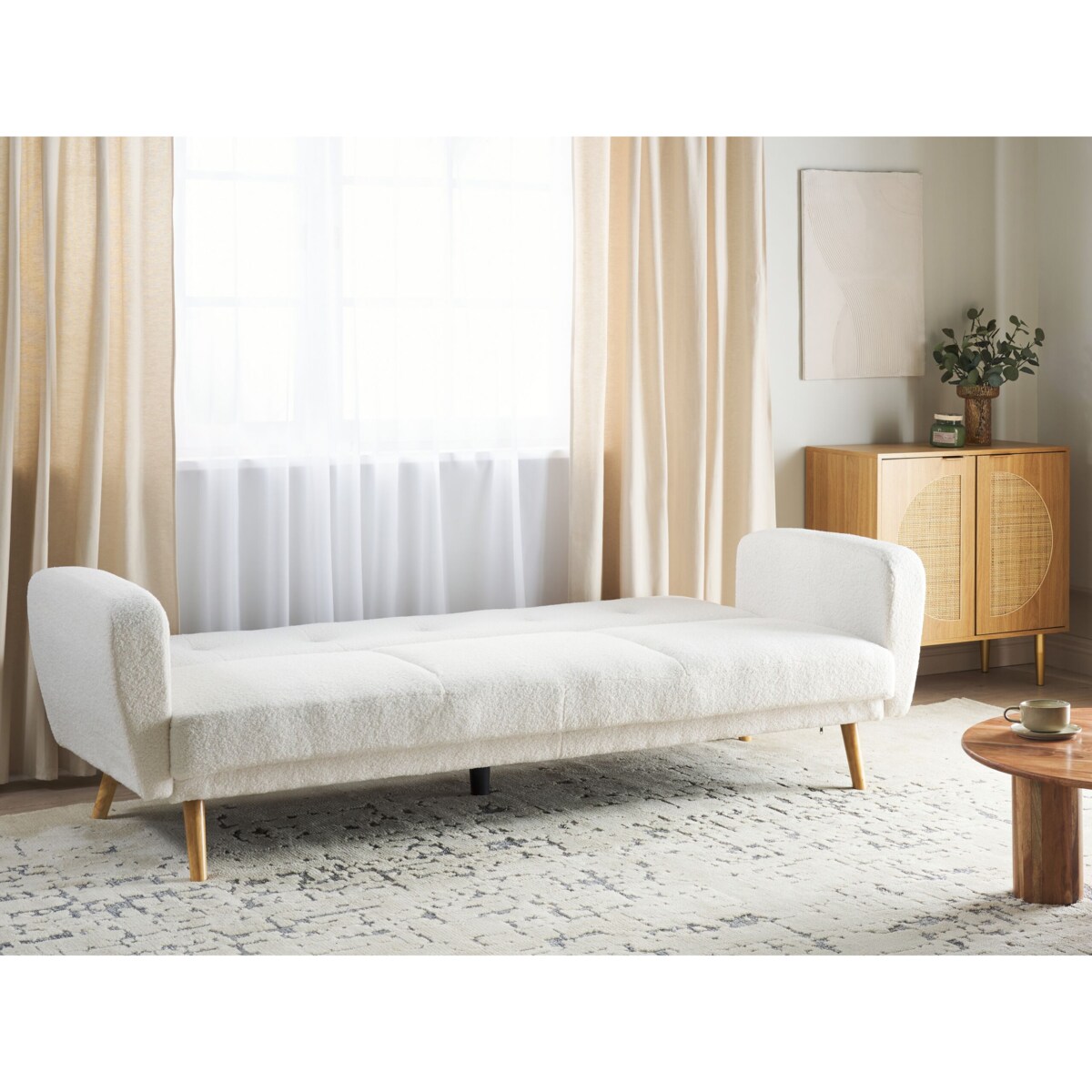 Sofa trzyosobowa boucle biała FLORLI