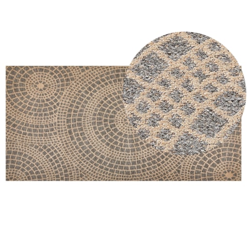 Dywan z juty 80 x 150 cm beżowy z szarym ARIBA