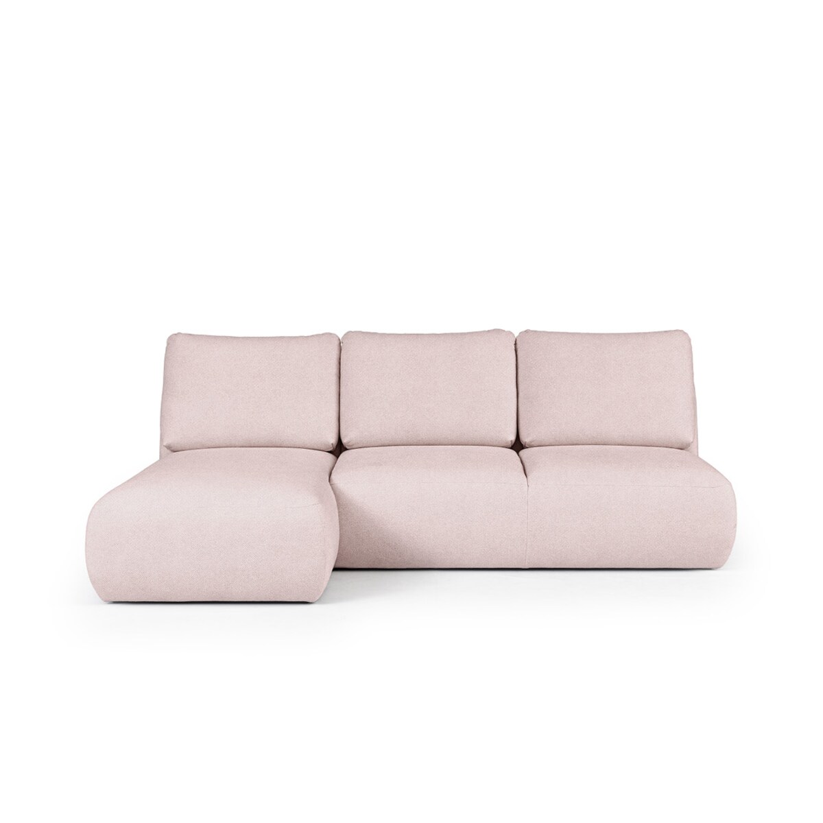 Mirel Sofa narożna lewa bez podłokietników różowa
