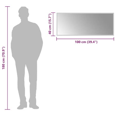 vidaXL Lustro łazienkowe z LED, 100x40 cm