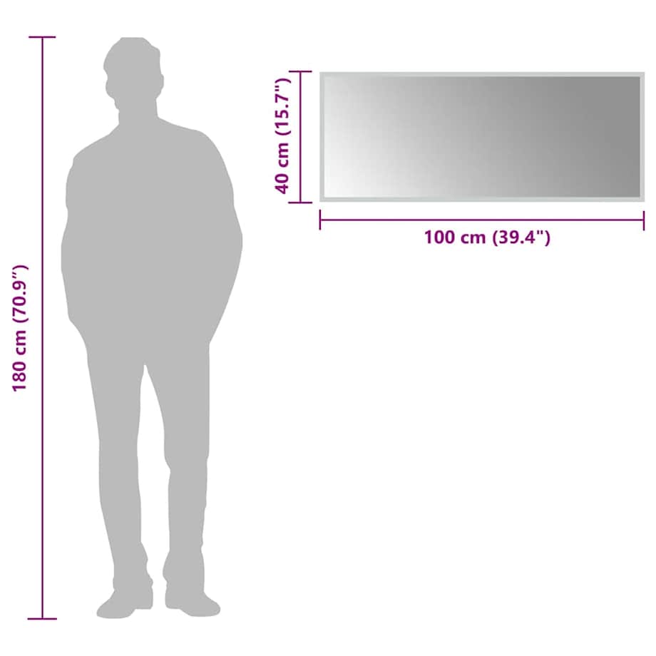 vidaXL Lustro łazienkowe z LED, 100x40 cm