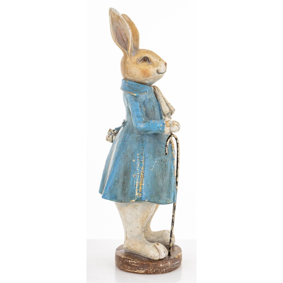 Figurka - królik w niebieskim płaszczu 26x12x9,5 cm CONTENIDO