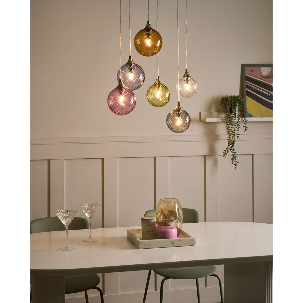 Lampa wisząca 6-punktowa TUDDI Szkło Kolorowy