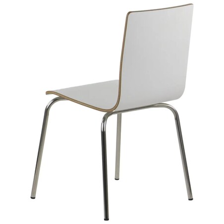 Krzesło ze sklejki laminowanej WERDI B białe/stal nierdzewna
