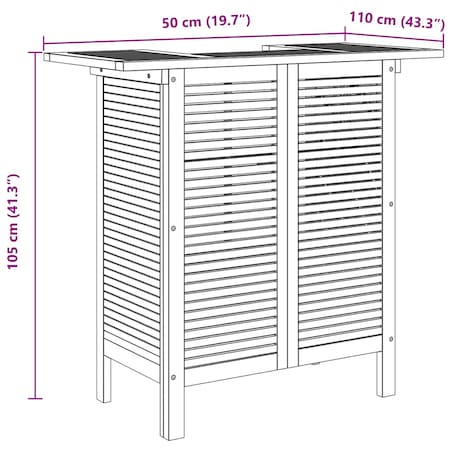vidaXL Stolik barowy, 110 x 50 x 105 cm, lite drewno akacjowe