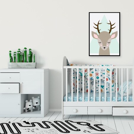 Poster Story, Plakat, Obraz - Jelonek na Tle Gór, wymiary 60 x 84 cm