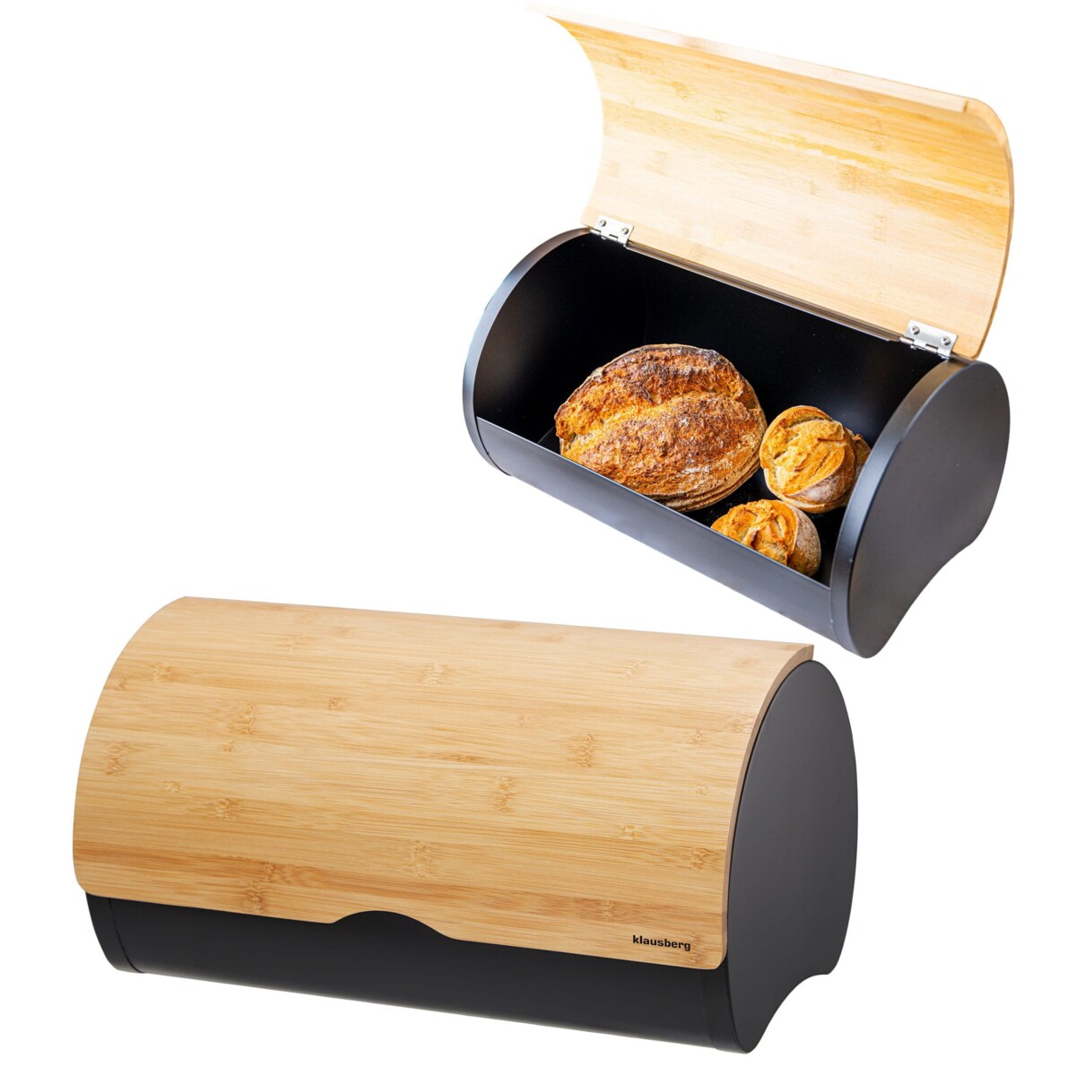 Chlebak stalowy 38cm pojemnik na chleb pieczywo KLAUSBERG