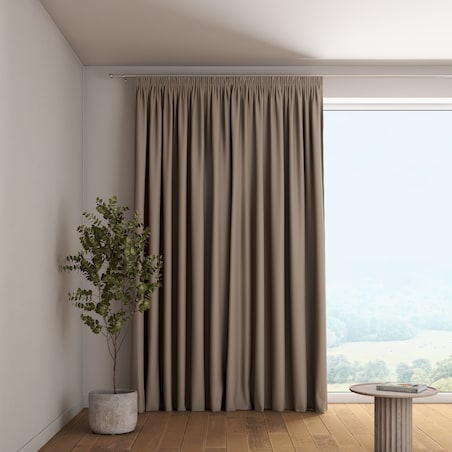 Zasłona na taśmie marszczącej 1 szt. 130x260 ciemnobeżowy