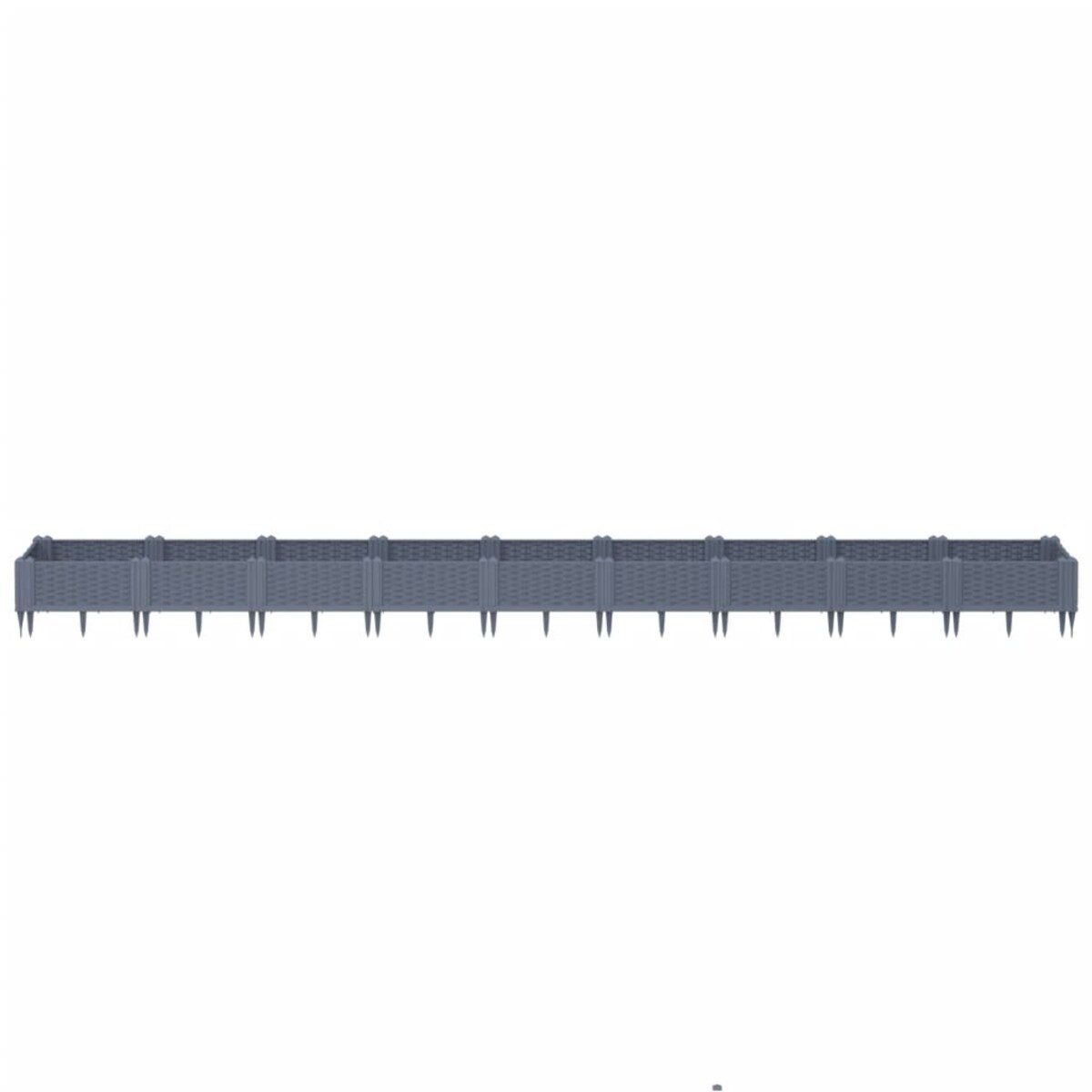 vidaXL Donica ogrodowa na kołkach, niebieskoszara, 362,5x42,5x28,5 cm, PP