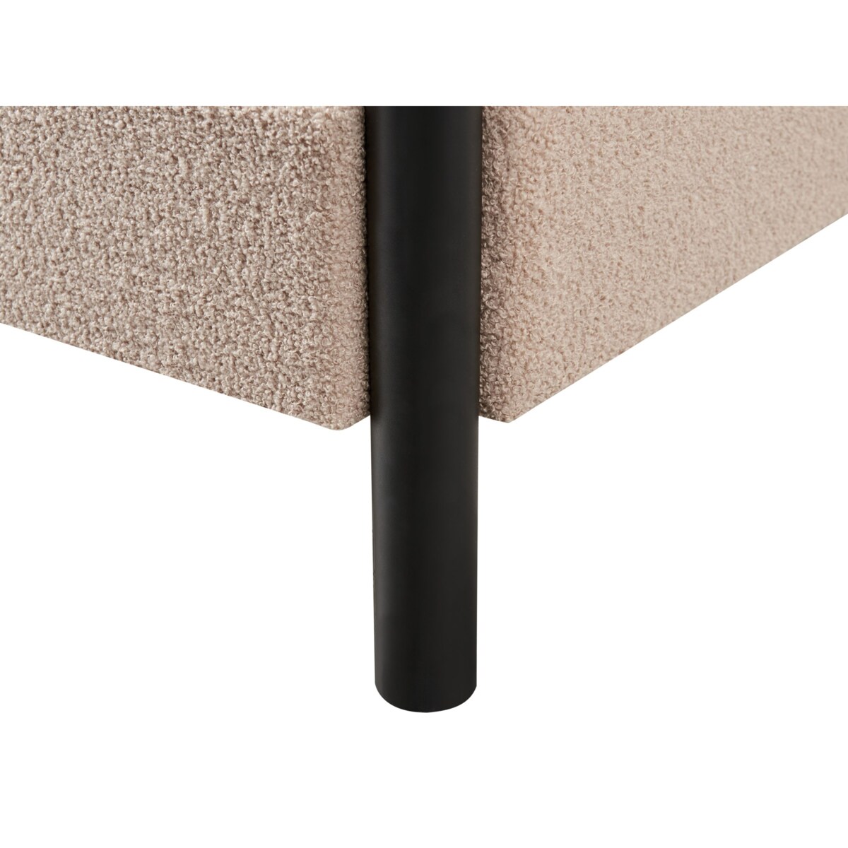 Łóżko z baldachimem Boucle DANNEMOIS 180 x 200 cm Beżowoszary