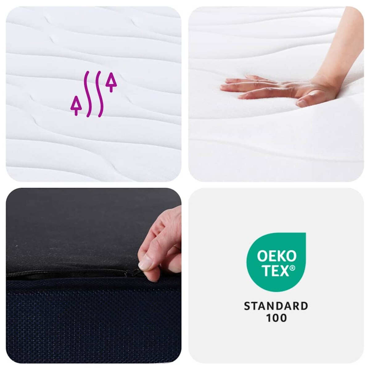 vidaXL Materac kieszeniowy, średnia twardość, 180x200 cm