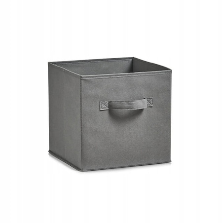 Składane Pudełko Tekstylne 26 x 26 x 26 cm Szare materiałowe do Szafy Organizer