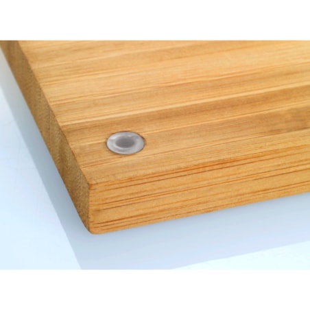 Deska do krojenia z wysuwaną tacą stalową, kuchenne akcesorium z bambusa - 24,5 x 35 cm