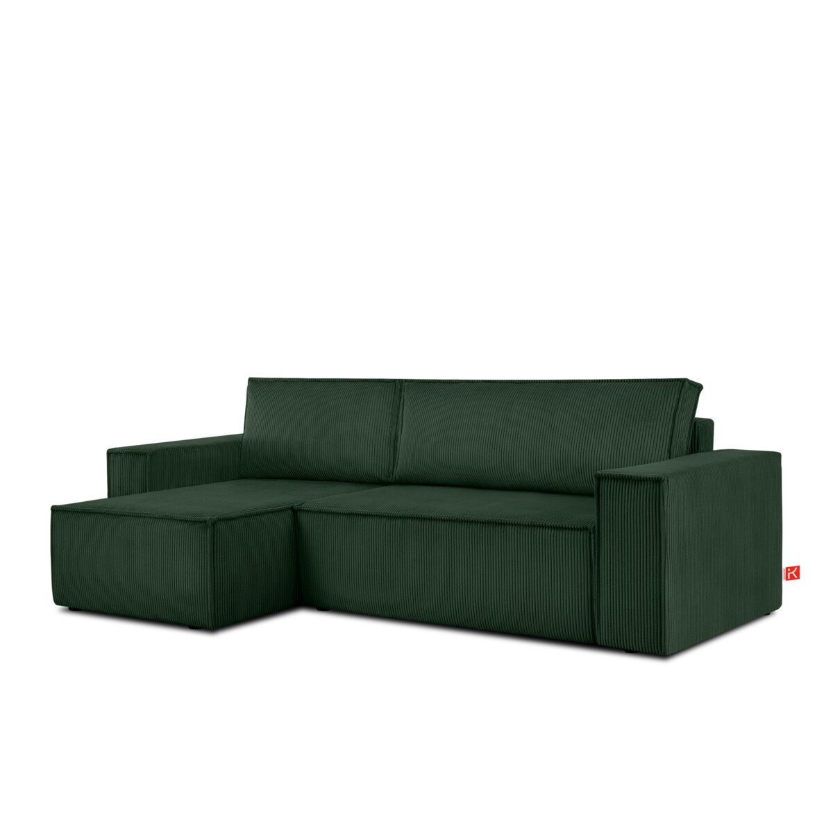 KONSIMO NAPI Uniwersalny narożnik z funkcją spania, kolor ciemnozielony, prawy/lewy