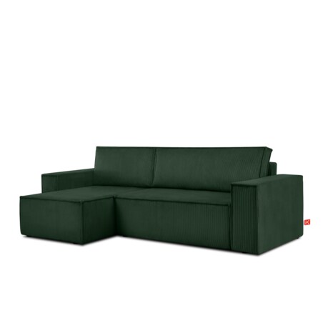 KONSIMO NAPI Uniwersalny narożnik z funkcją spania, kolor ciemnozielony, prawy/lewy