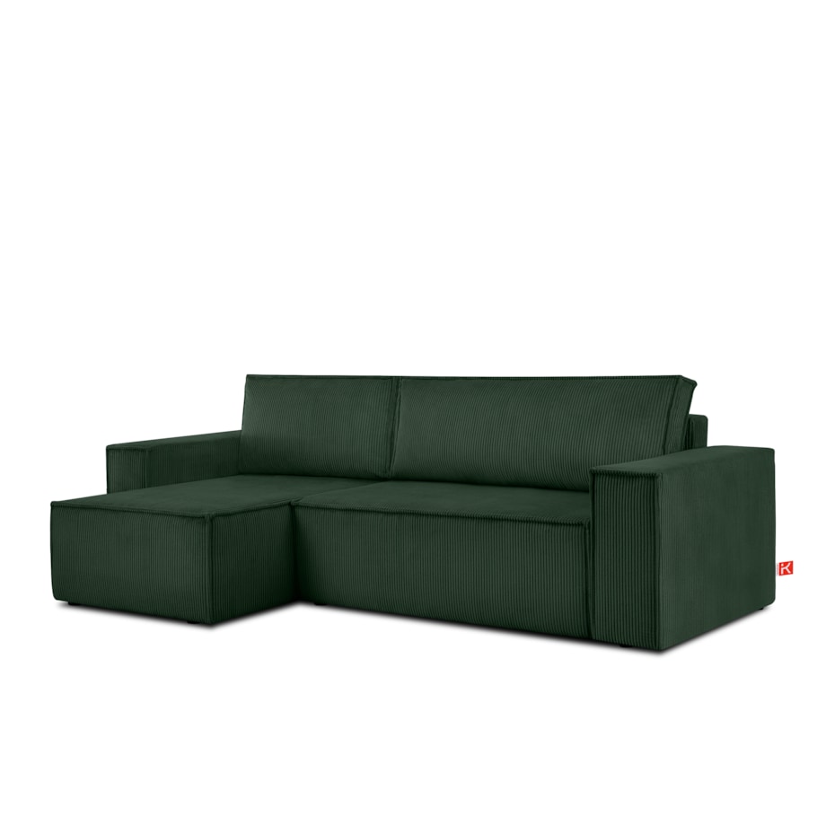 KONSIMO NAPI Uniwersalny narożnik z funkcją spania, kolor ciemnozielony, prawy/lewy