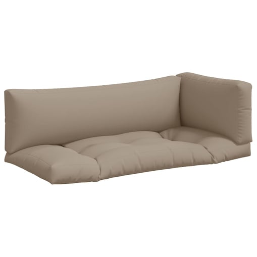 vidaXL Poduszki na palety, 3 szt., kolor taupe, tkanina