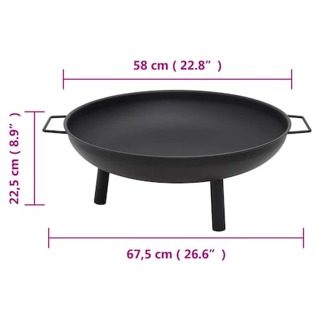 vidaXL Palenisko, 67,5x58x22,5 cm, stal