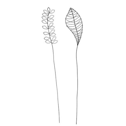 Druciane ozdoby LIŚCIE, 2 szt.