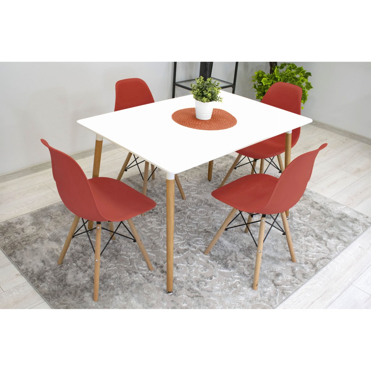 Krzesło Do Jadalni Kuchni Salonu Osaka Cynober / Nogi Naturalne