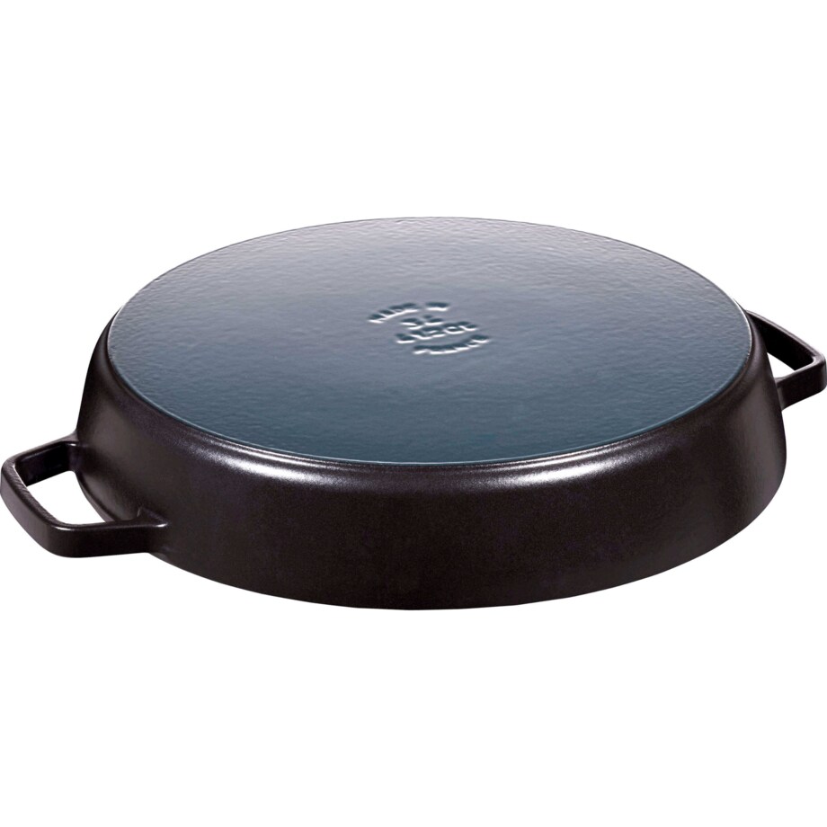 STAUB Patelnia żeliwna z dwoma uchwytami 26 cm, czarny