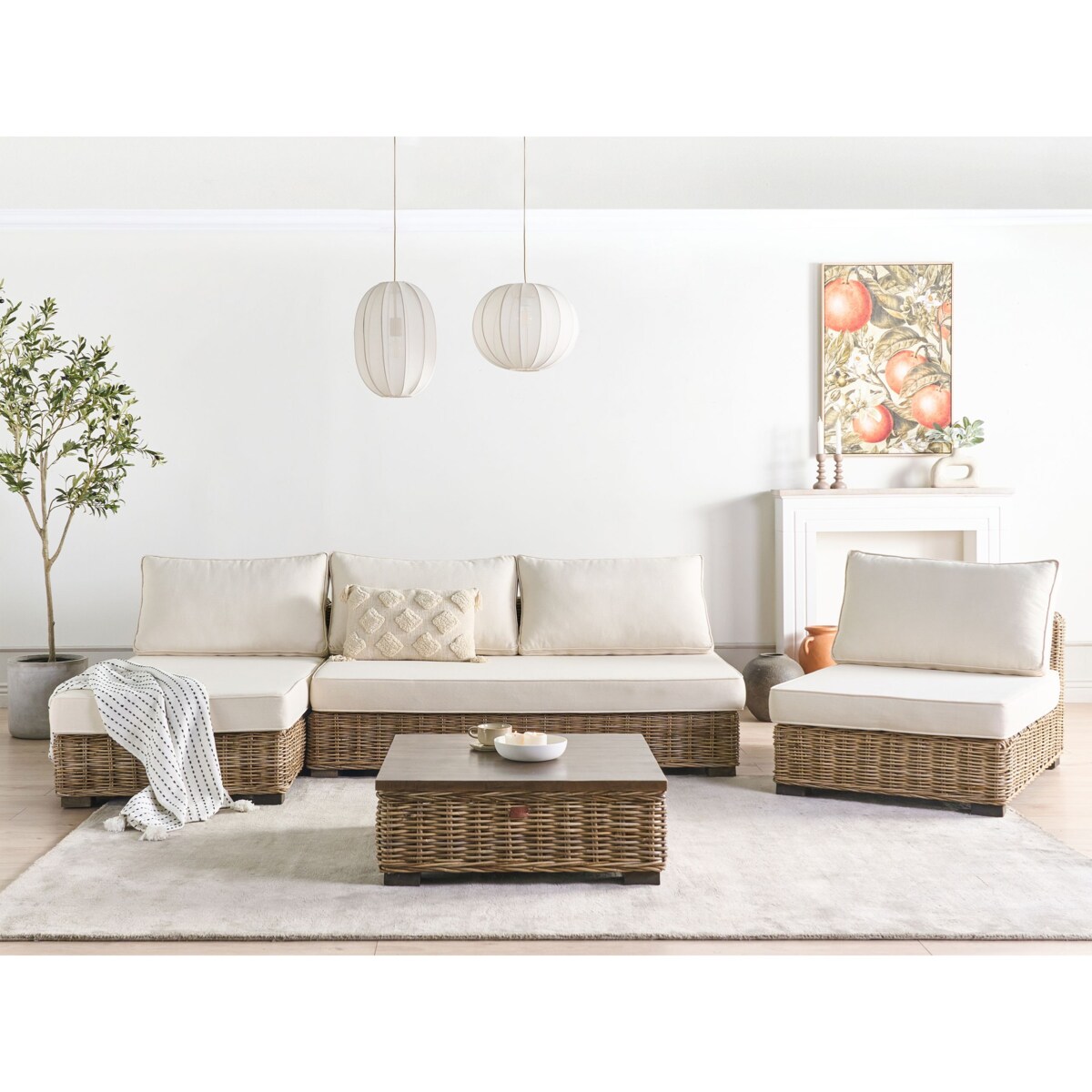 Zestaw wypoczynkowy ogrodowy VARALLO Rattan