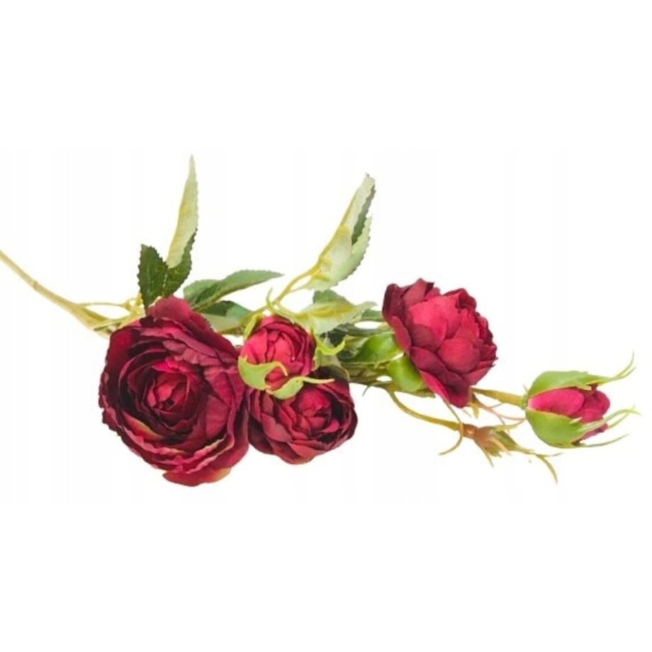 GAŁĄZKA RÓŻA FUKSJA stroika do bukietu sztuczna wiązanka pączki liście