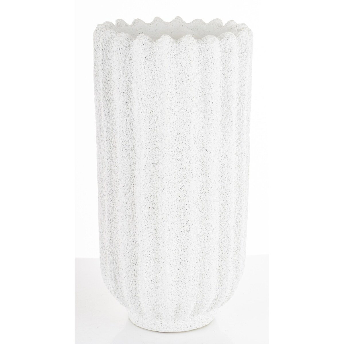 Wazon cementowy prążkowany 28x14X14 cm BAKULA-3 biały