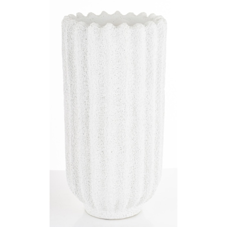 Wazon cementowy prążkowany 28x14X14 cm BAKULA-3 biały