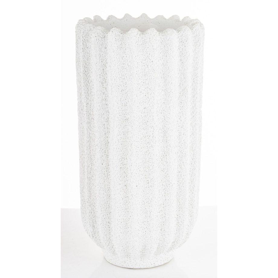 Wazon cementowy prążkowany 28x14X14 cm BAKULA-3 biały