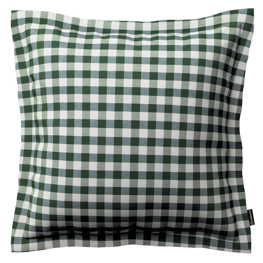 Poszewka Mona na poduszkę 45x45 zielono-biała kratka (1,5x1,5cm)