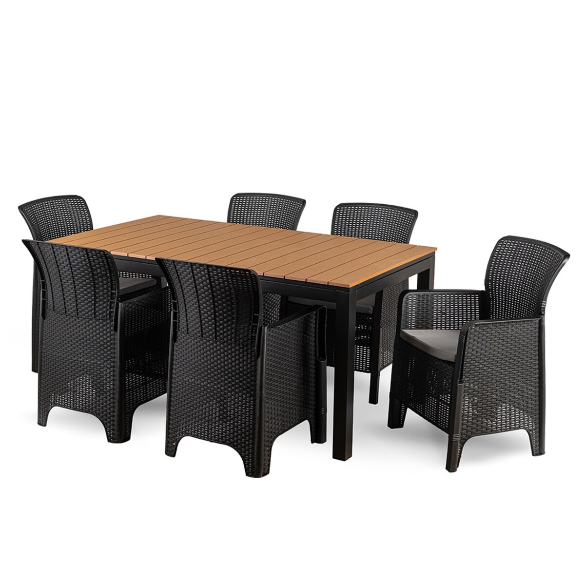 Zestaw Mebli Ogrodowych Na Taras Ogród Technorattan Czarny Dąb