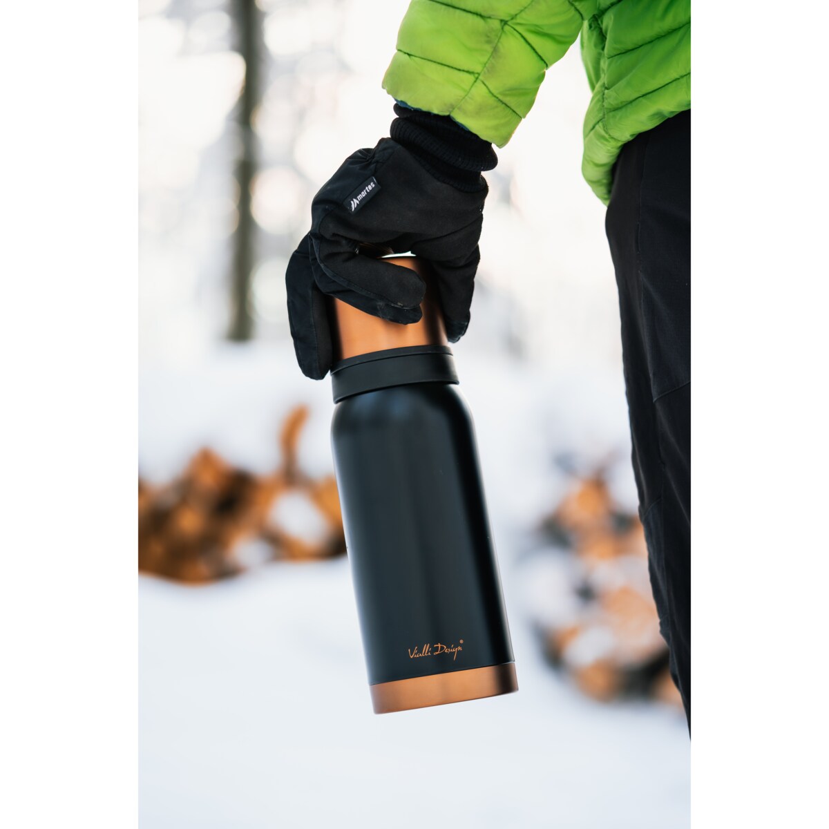 Termos turystyczny 1l FUORI czarny Rose Gold 28098