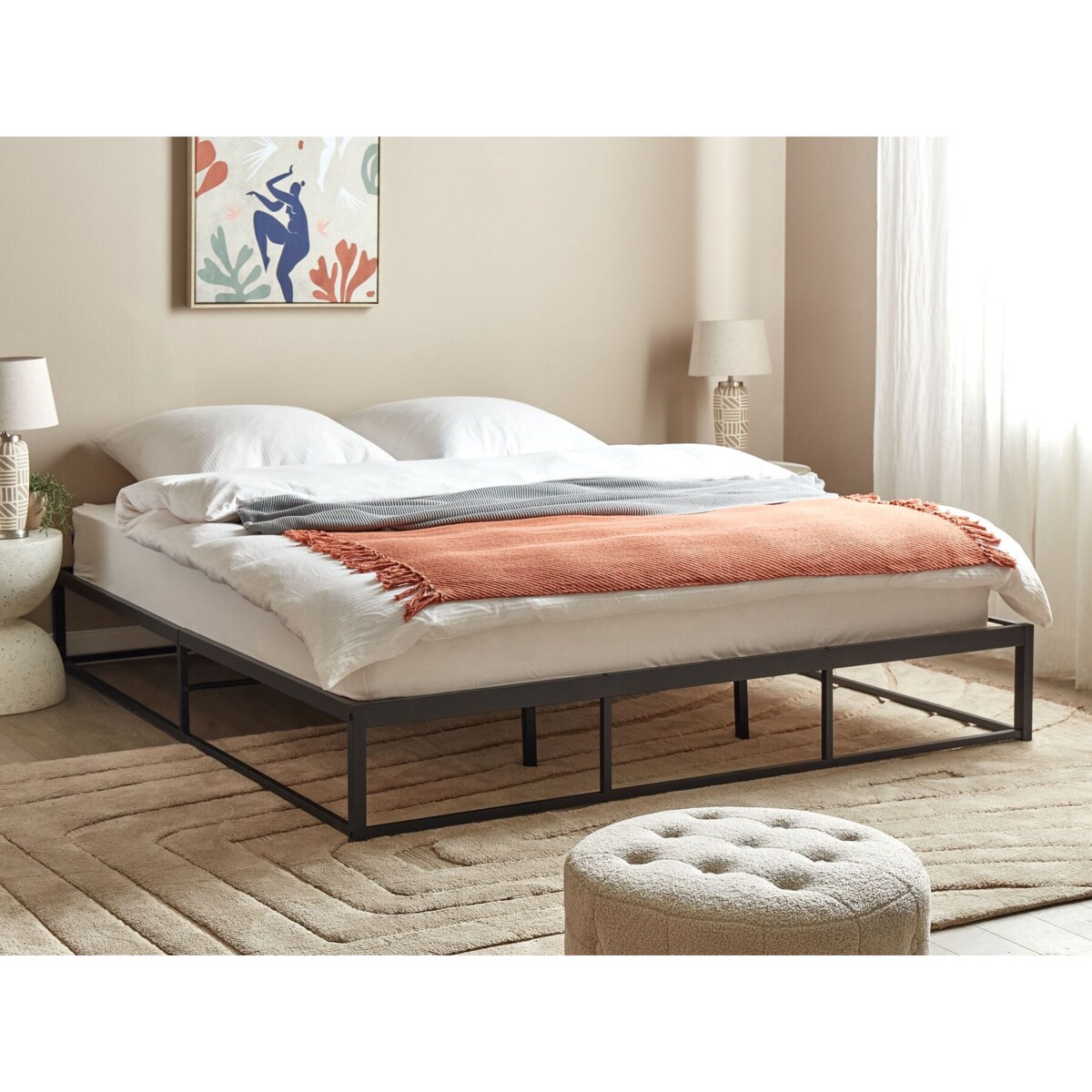 Łóżko metalowe 180 x 200 cm czarne VIRY