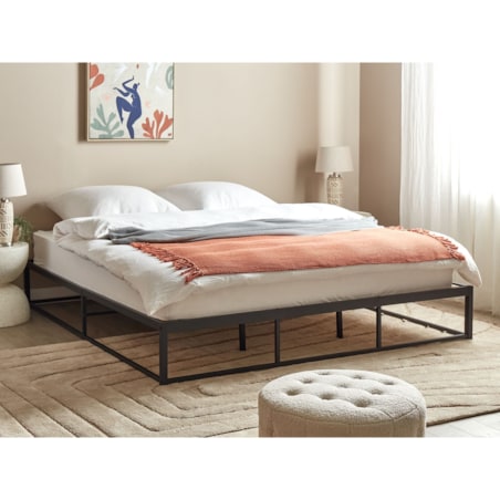 Łóżko metalowe 180 x 200 cm czarne VIRY