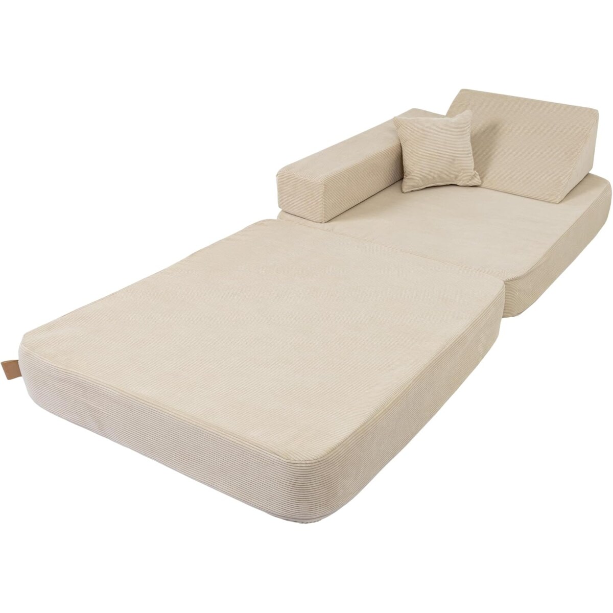 Fotelik dziecięcy do pokoju dziecięcego, składany fotel dla dzieci powyżej 1. roku życia z poduszką do zabawy, wygodny i wielofunkcyjny fotel dla dzieci, beżowy.