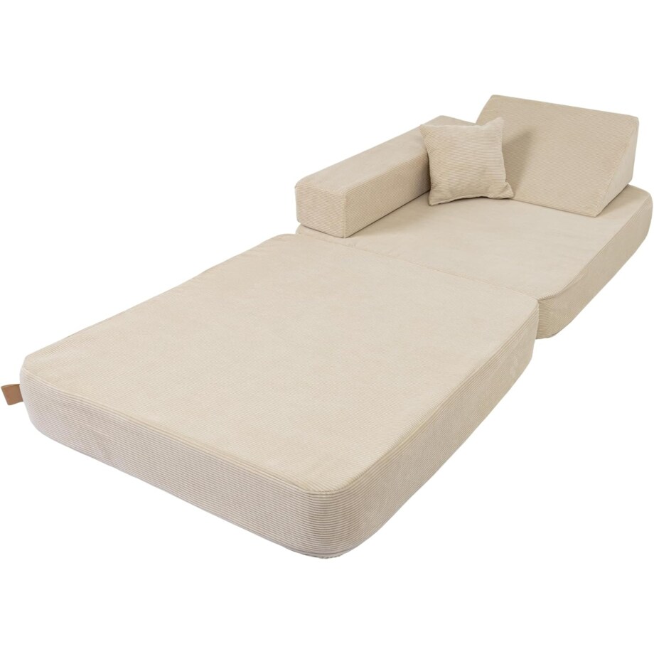 Fotelik dziecięcy do pokoju dziecięcego, składany fotel dla dzieci powyżej 1. roku życia z poduszką do zabawy, wygodny i wielofunkcyjny fotel dla dzieci, beżowy.