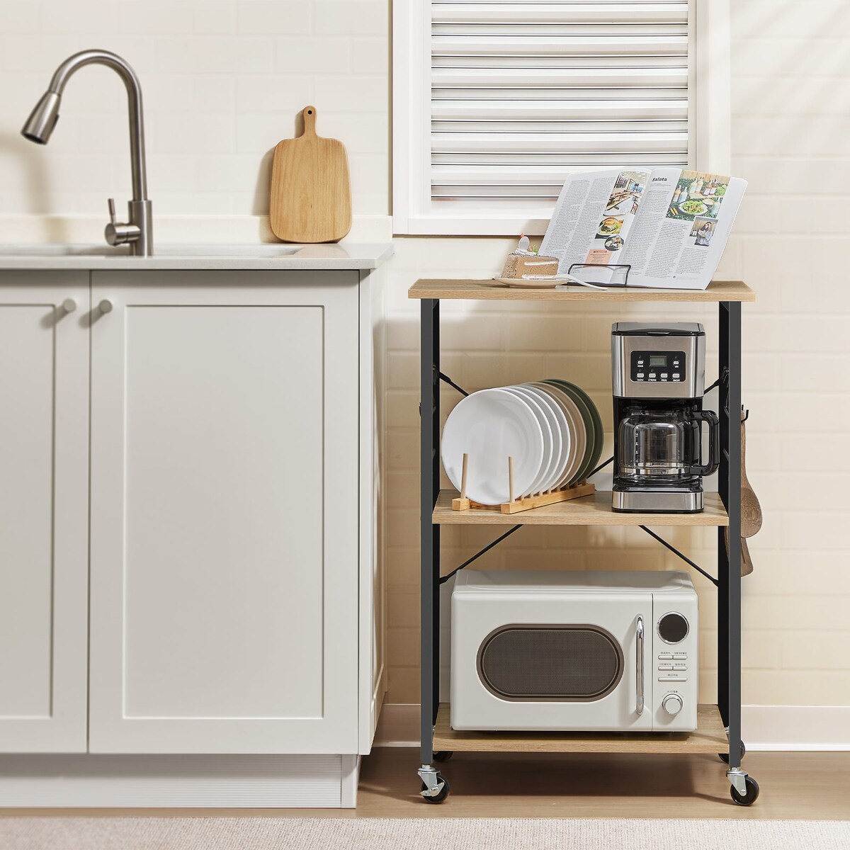 Szafka Na Kółach 60X40X89 Cm Sonoma