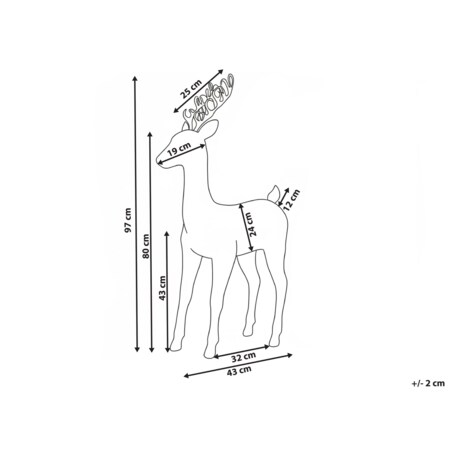 Dekoracja świąteczna LED GRINDAVIK Renifer 97 cm Naturalny
