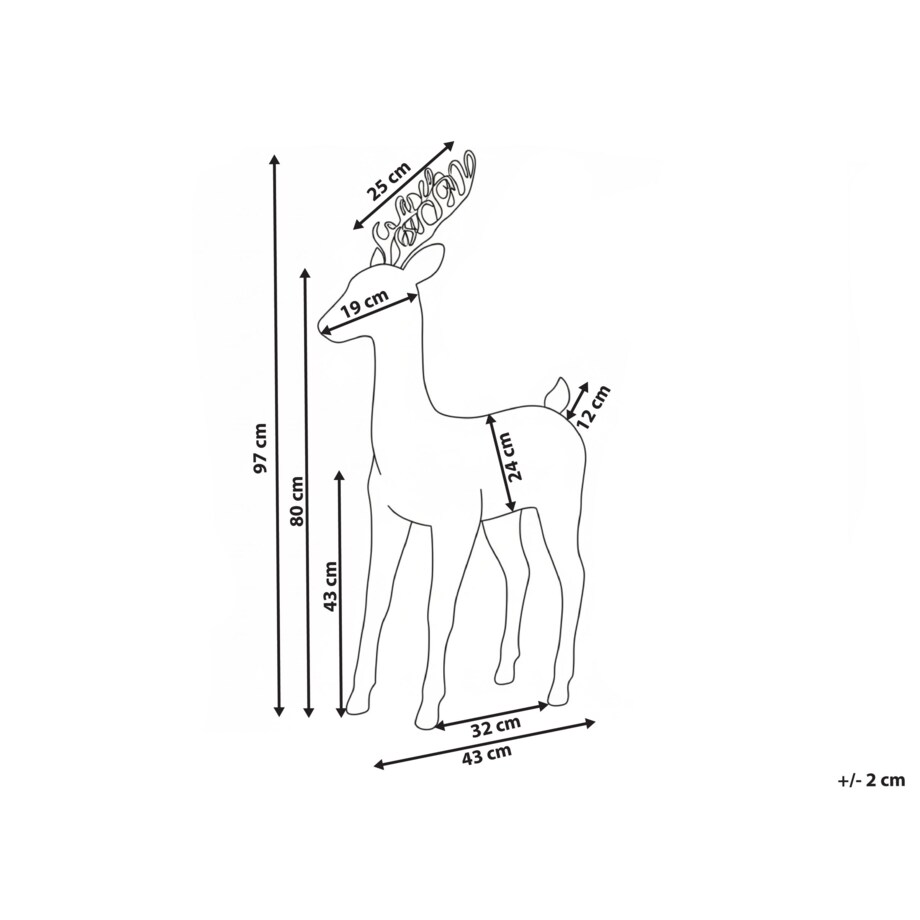 Dekoracja świąteczna LED GRINDAVIK Renifer 97 cm Naturalny