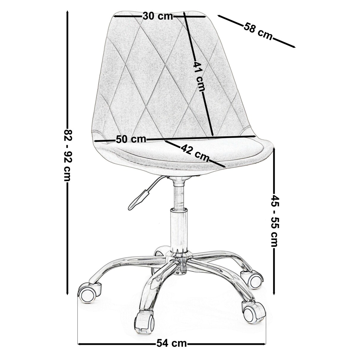 Krzesło do biurka DUBLIN WELUROWE OBROTOWE ciemnobeżowe