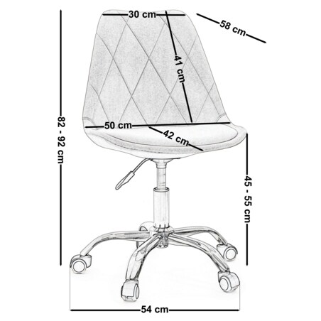 Krzesło do biurka DUBLIN WELUROWE OBROTOWE ciemnobeżowe