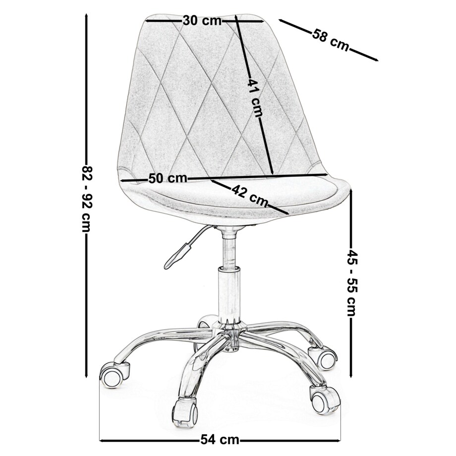 Krzesło do biurka DUBLIN WELUROWE OBROTOWE ciemnobeżowe