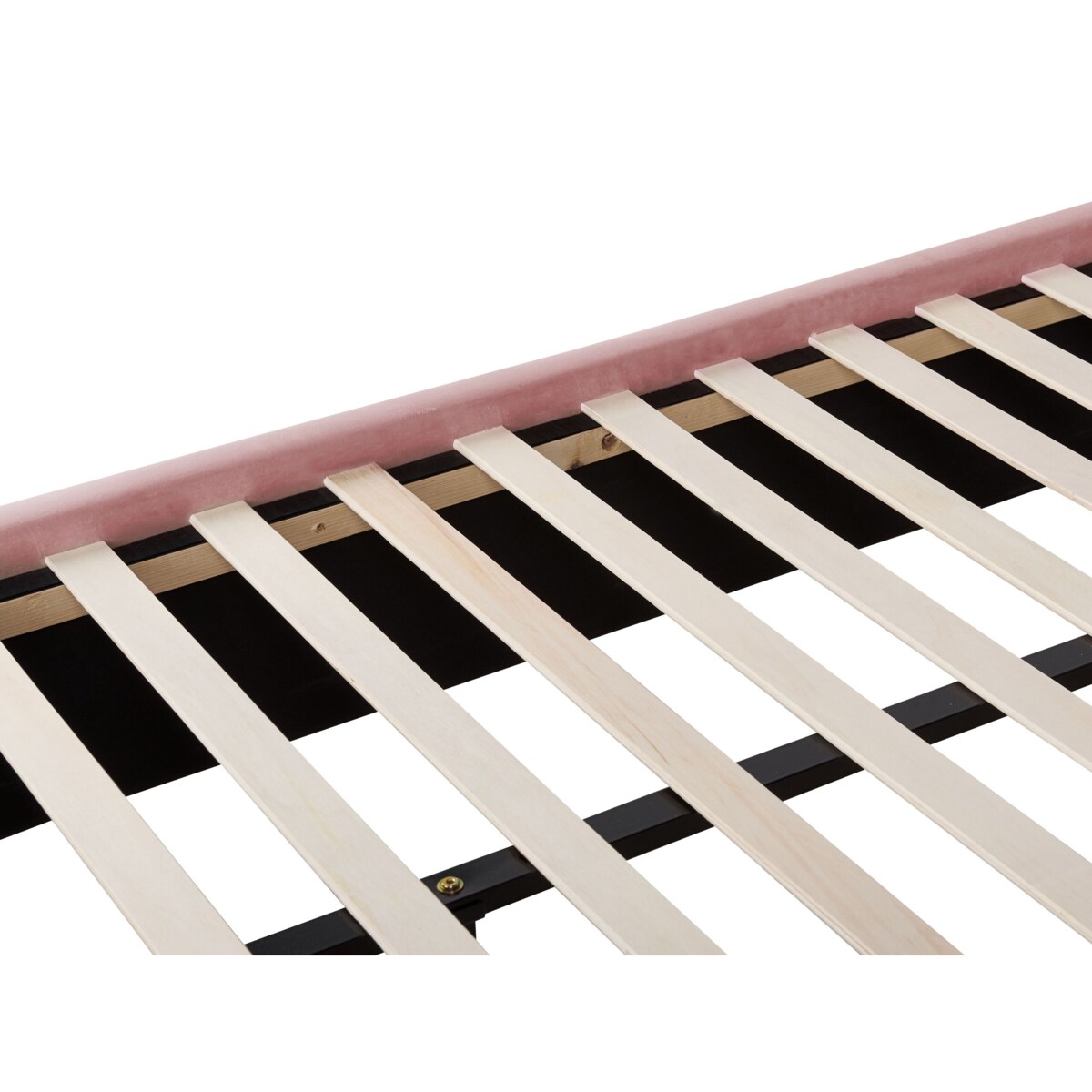 Łóżko welurowe z ławką 140 x 200 cm różowe NOYERS