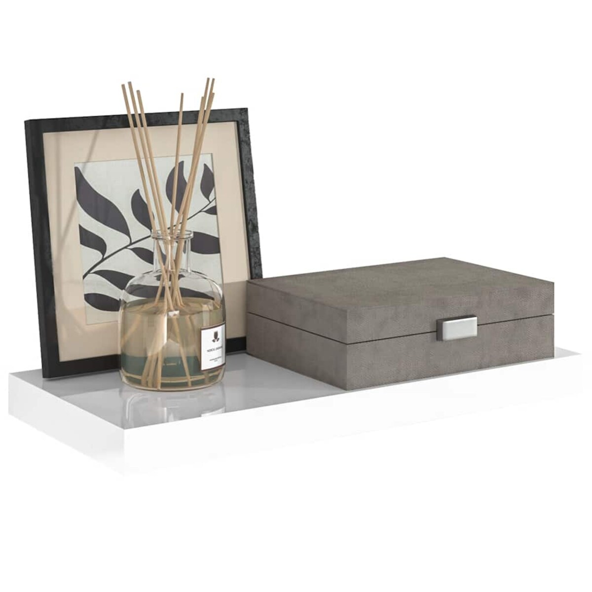 vidaXL Półka ścienna, wysoki połysk, biała, 50x23x3,8 cm, MDF