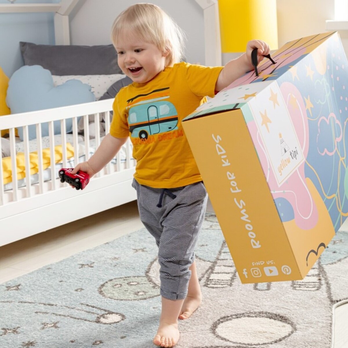 Pudełko prezentowe Yellow Tipi, 59x15x39cm