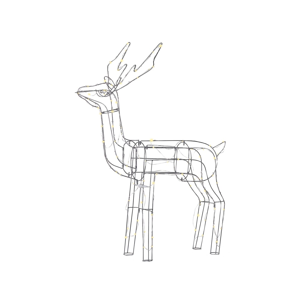 Dekoracja ogrodowa LED jeleń 117 cm srebrna LAUGAR