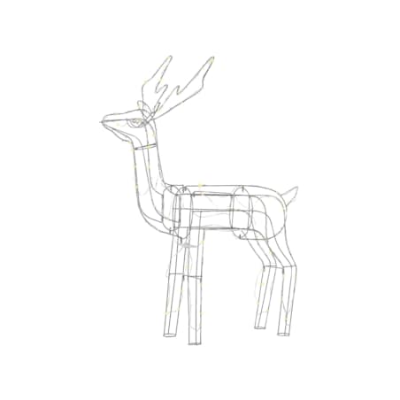 Dekoracja ogrodowa LED jeleń 117 cm srebrna LAUGAR