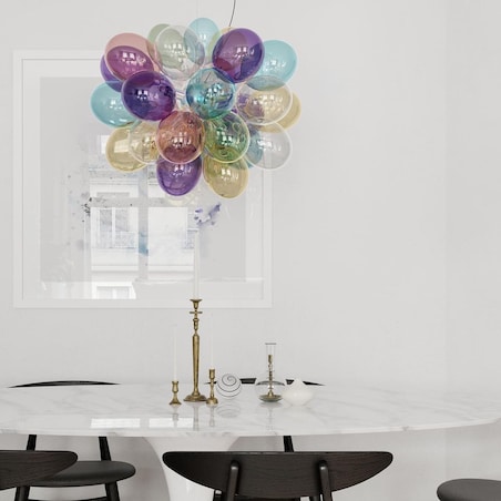 Kolorowa lampa wisząca Gross 4200440-7000 By Rydens szklane bąbelki nad stół