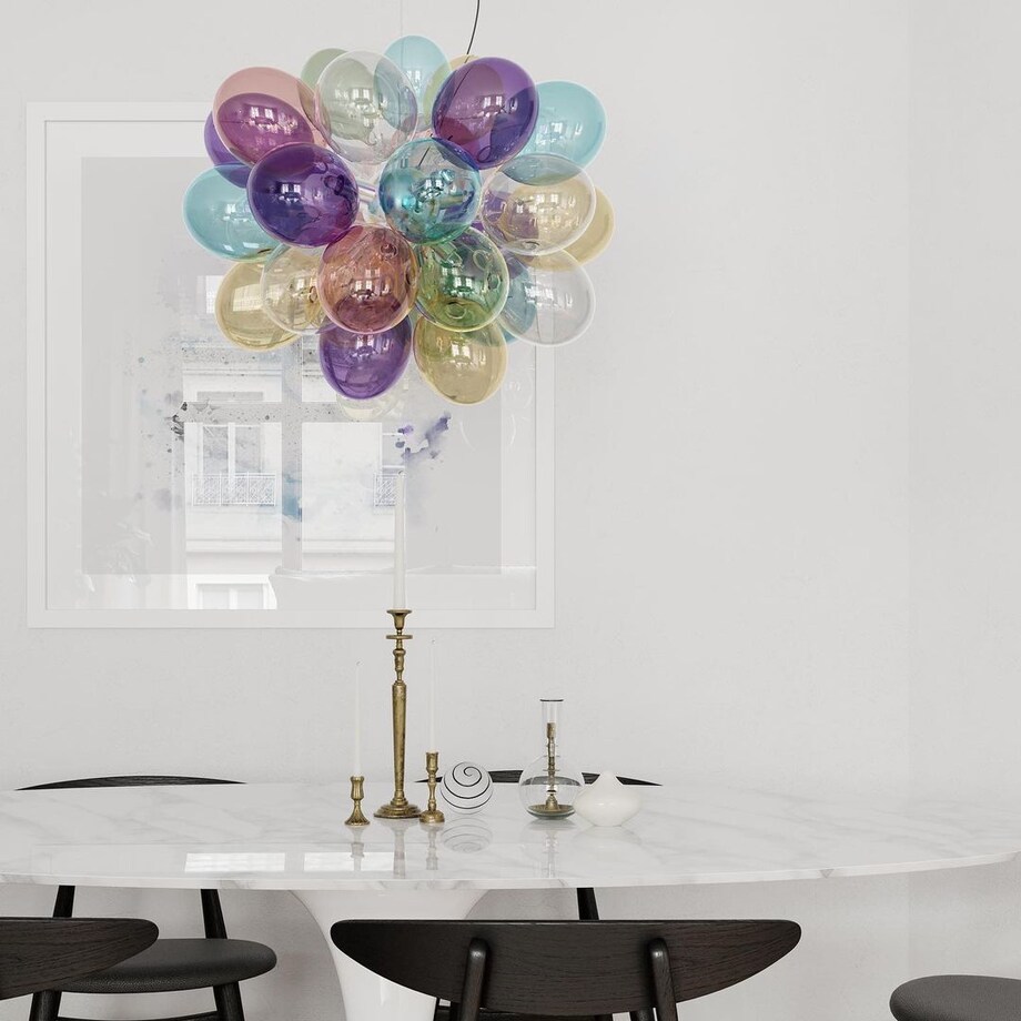 Kolorowa lampa wisząca Gross 4200440-7000 By Rydens szklane bąbelki nad stół